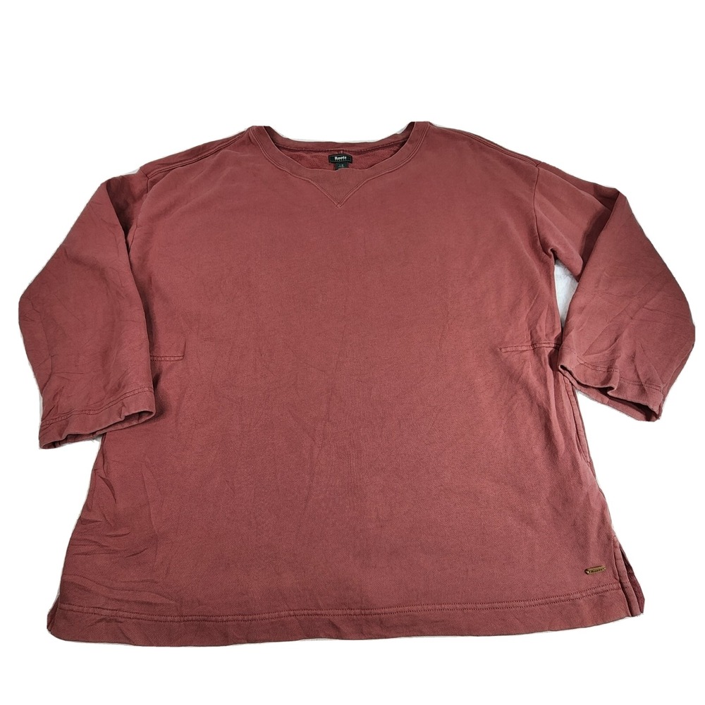 Roots Canada Red Clay Sweatshirt Adult Large Lightweight Ctn Pullover Pockets